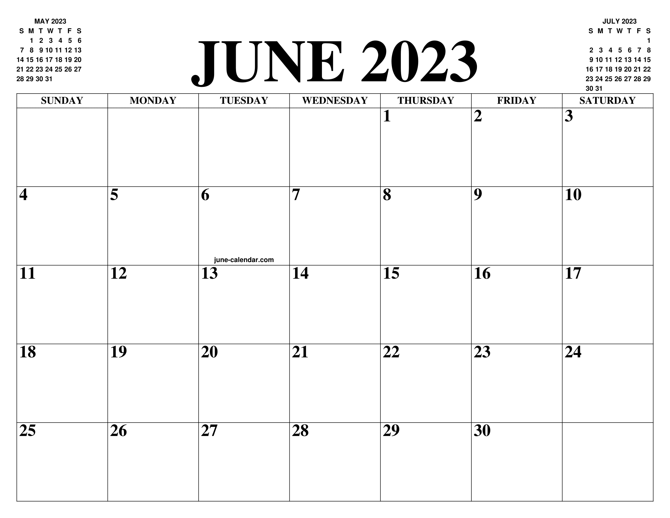 JUNE 2023 2024 CALENDAR OF THE MONTH FREE PRINTABLE JUNE 2023 2024