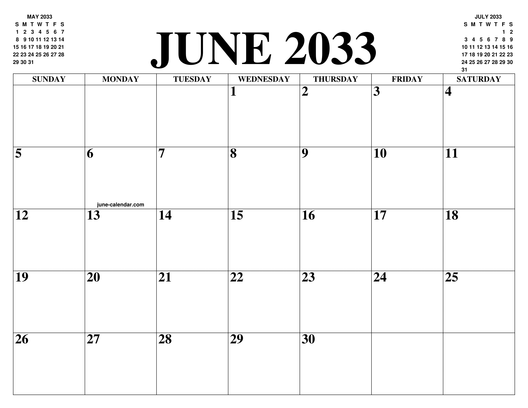 JUNE 2033 CALENDAR OF THE MONTH: FREE PRINTABLE JUNE CALENDAR OF THE YEAR - AGENDA JUNE 2033 CALENDAR OF THE MONTH: FREE PRINTABLE JUNE CALENDAR OF THE YEAR - AGENDA